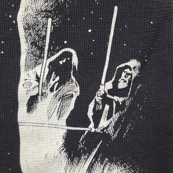 Star Wars Youth Long Sleeve Thermal Tee Black White Darth Vader Graphic, Medium - Picture 8 of 15
